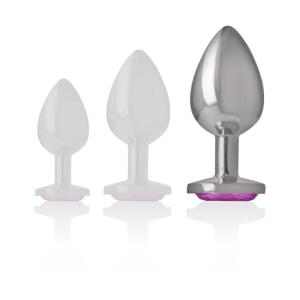 INTENSE - ALUMINUM METAL ANAL PLUG PINK HEART SIZE L