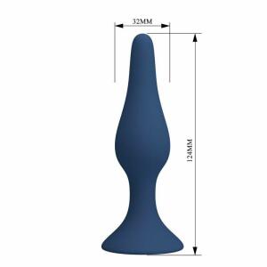 MR PLAY - SLIM SILICONE ANAL PLUG BLUE L