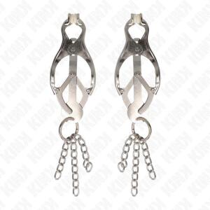 KINK - JAPANESE CLOVER NIPPLE CLAMPS WITH LITTLE CHAINS SILVER