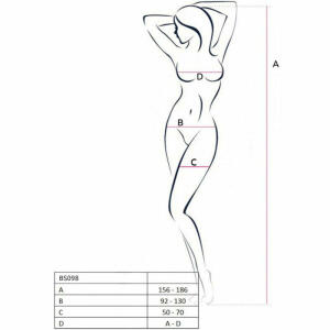 PASSION - BS098 BLACK BODYSTOCKING ONE SIZE