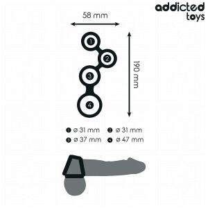 ADDICTED TOYS - PENIS RING WITH DIVIDERS FOR TESTICLES