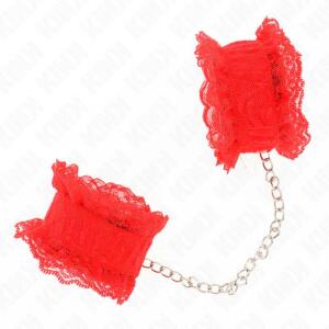 KINK - LACE ELASTIC WRIST RESTRAINTS RED