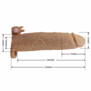 PRETTY LOVE - XERXES PENIS SLEEVE WITH CLITORAL STIMULATOR AND VIBRATION