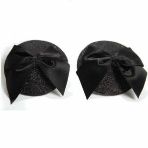 BIJOUX INDISCRETS - BURLESQUE SHINY NIPPLE COVERS WITH BOW