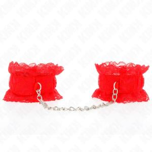KINK - LACE ELASTIC WRIST RESTRAINTS RED