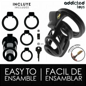 ADDICTED TOYS LOCKED - GILDEN CAGE SILICONE PENIS CAGE 8.5 CM