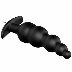 PRETTY LOVE - ANAL PLUG SILICONE EXTRA STIMULATION AND 12 VIBRATION MODES BLACK REMOTE CONTROL