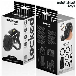 ADDICTED TOYS LOCKED - CHAINED HOLLOW PENIS CAGE 10.5 CM