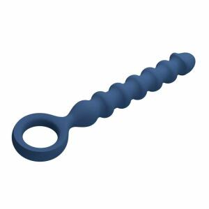 MR PLAY - BLUE SILICONE ANAL BEADS & ANAL PLUG -Ø- 3,4 CM - 28.5 CM