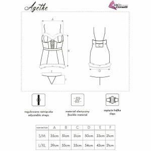 LIVCO CORSETTI FASHION - AGETHE LC 90607 CHEMISE + THONG + CHRISTMAS HAT L/XL