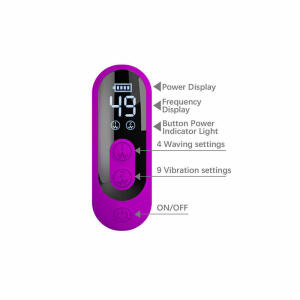 PRETTY LOVE - YALANDA RABBIT OSCILLATING VIBRATOR WITH LED DISPLAY PURPLE