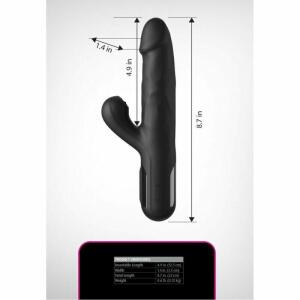 FETISH FANTASY SERIES - SONIX SILICONE THRUSTER RABBIT VIBRATOR BLACK