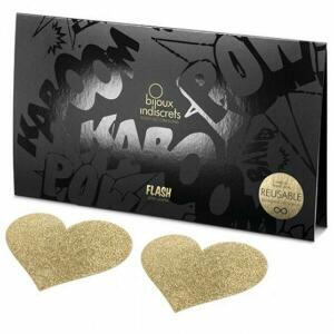 BIJOUX INDISCRETS - FLASH GOLDEN HEART NIPPLE COVERS