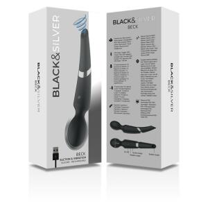 BLACK&SILVER - BECK WAND AND SUCTION CUP 2 IN 1 SILICONE