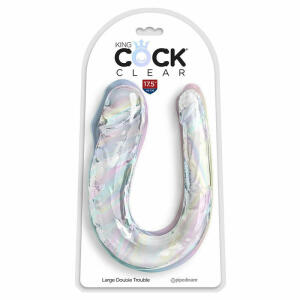 KING COCK - DOUBLE TROUBLE DOUBLE DILDO 44 CM CLEAR