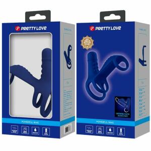 PRETTY LOVE - ELISH VIBRATING RING WITH EXTENSION BLUE