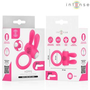 INTENSE - HOPPS VIBRATING PENIS RING WITH CLITORAL STIMULATION PINK