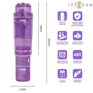 INTENSE - KURT MINI MASSAGER WITH 4 INTERCHANGEABLE HEADS PURPLE