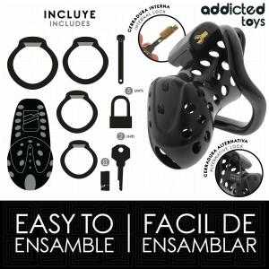 ADDICTED TOYS LOCKED - CHAINED HOLLOW PENIS CAGE 10.5 CM