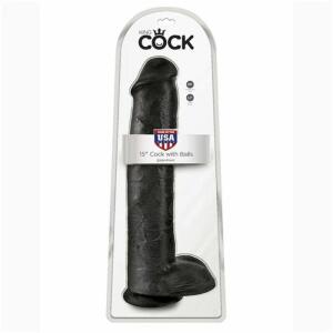 KING COCK - REALISTIC DILDO WITH TESTICLES 38 CM BLACK