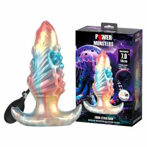 POWER MONSTERS - EBON LEVIATHAN TRICOLOR INFLATABLE FANTASY ANAL PLUG 18 CM