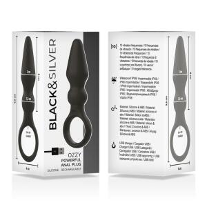BLACK&SILVER - OZZY POWERFUL SILICONE ANAL PLUG