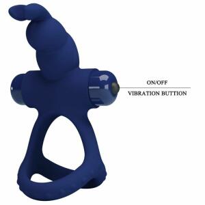 PRETTY LOVE - LUCHITO DOUBLE VIBRATING RING RABBIT BLUE