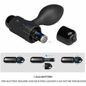 PRETTY LOVE - VIBRA BUTT 10 VIBRATIONS ANAL PLUG BLACK