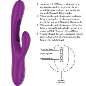 INTENSE - APOLO RECHARGEABLE MULTIFUNCTION VIBRATOR 7 VIBRATIONS WITH SWINGING MOTION PURPLE