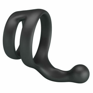 CRAZY BULL - YANCY DOUBLE COCK AND BALL RING BLACK