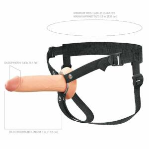 FANTASY X-TENSIONS ELITE - 17.8 CM HOLLOW SILICONE STRAP-ON