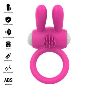 INTENSE - HOPPS VIBRATING PENIS RING WITH CLITORAL STIMULATION PINK