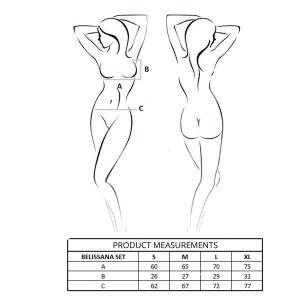 PASSION - BELISSANA BRA + THONG SET WHITE S/M