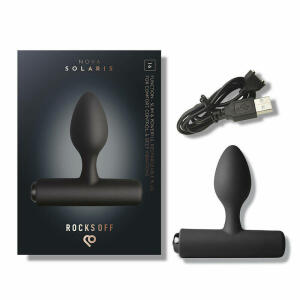 ROCKS-OFF - NOVA SOLARIS RECHARGEABLE SLIM & POWERFUL ANAL PLUG 16 FUNCTION BLACK