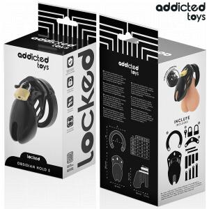 ADDICTED TOYS LOCKED - OBSIDIAN HOLD PENIS CAGE SIZE S