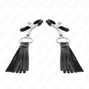 KINK - LEATHERETTE TASSEL NIPPLE CLAMPS 6 CM