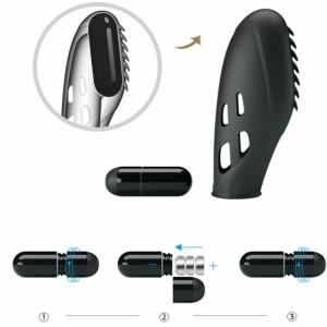 PRETTY LOVE - GILO SILICONE FINGER VIBRATOR BLACK