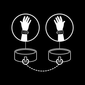 FETISH SUBMISSIVE - VEGAN LEATHER HANDCUFFS WITH NOPRENE LINING