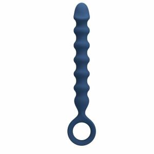 MR PLAY - BLUE SILICONE ANAL BEADS & ANAL PLUG -Ø- 3,4 CM - 28.5 CM