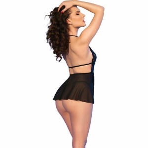 CHILIROSE - CR 4720 BABYDOLL & THONG BLACK S