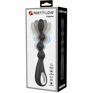PRETTY LOVE - FEDERER ANAL VIBRATOR 12 VIBRATIONS BLACK