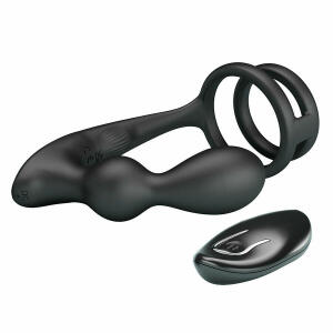 MR PLAY - VIBRATING ANAL PLUG WITH PENIS RING REMOTE CONTROL