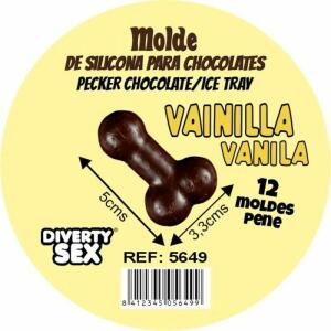 DIABLO PICANTE - CHOCOLATE MOLD WITH 12 SILICONE PENISES FOR HANGING VANILLA