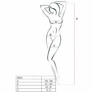 PASSION - WOMAN BS031 BODYSTOCKING BLACK ONE SIZE