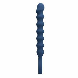 MR PLAY - BLUE SILICONE ANAL BEADS & ANAL PLUG -Ø- 3,4 CM - 28.5 CM
