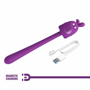 PRETTY LOVE - CUTE BUNNY FLIRTING STICK FLEXIBLE VIBRATOR USB RECHARGEABLE PURPLE