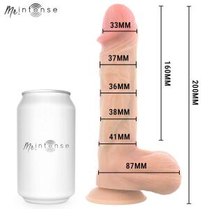 MR INTENSE - LOGAN VIBRATOR DILDO SILICONE WITH HEAT EFFECT AND REMOTE CONTROL 20 CM -Ø- 4,1 CM
