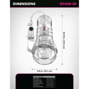 PDX ELITE - VIEWTUBE VAC XXL TRANSPARENT STROKER WITH SUCTION PUMP 27.3 CM