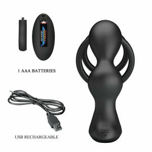 MR PLAY - VIBRATING ANAL PLUG WITH PENIS RING REMOTE CONTROL