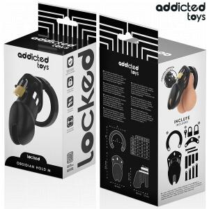 ADDICTED TOYS LOCKED - OBSIDIAN HOLD PENIS CAGE SIZE M